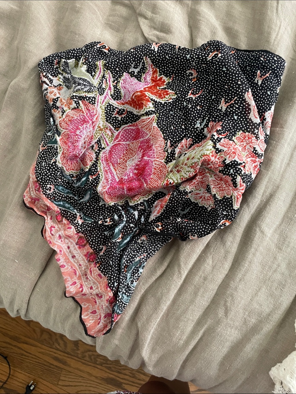 Free people Black Floral tube top